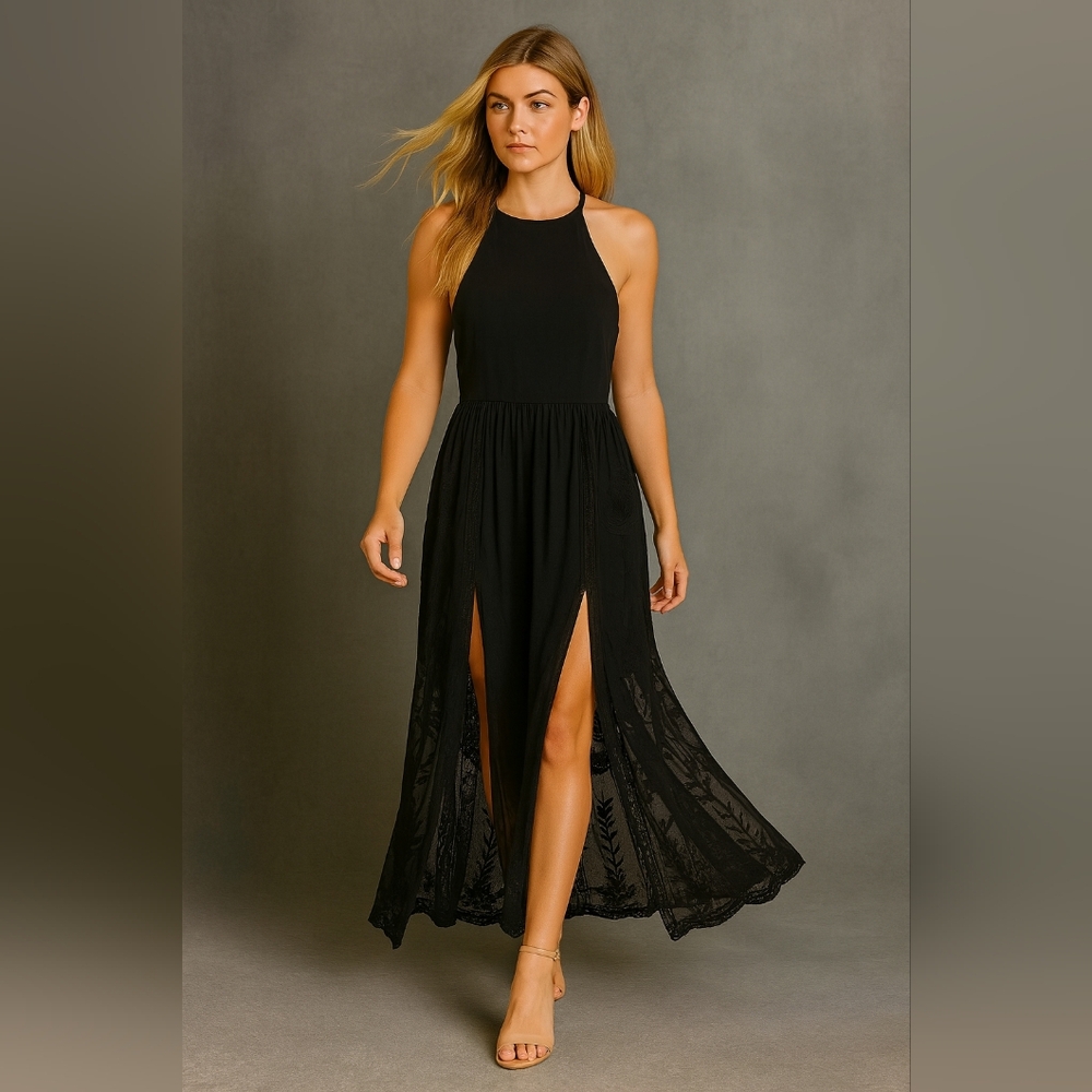 NWT Dainty Hooligan Black Maxi Dress (Size M)
